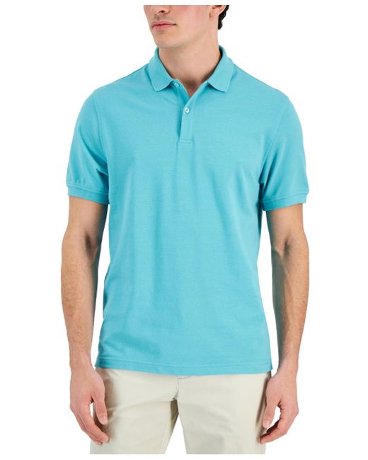 Club Room Blue Classic Fit Performance Stretch Polo for men