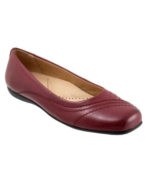 Trotters Red Sasha Flat