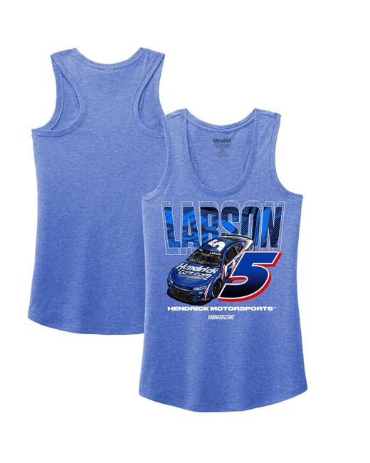 Hendrick Motorsports Team Collection Blue Kyle Larson Name Number Racerback Tri-blend Tank Top