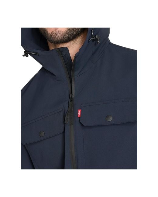 Levi's Blue Hooded Rain Jacket for men