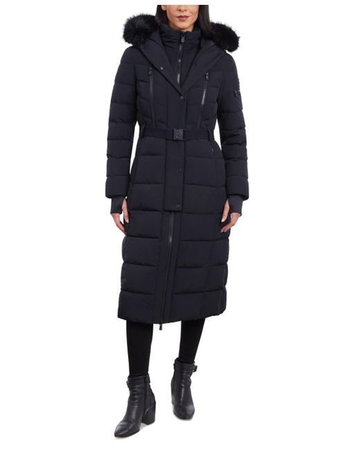 Michael Kors Women's Faux-Fur-Trim Hooded Puffer Coat, Created for