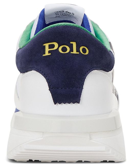Polo Ralph Lauren White Train 89 Logo Leather & Oxford Sneaker for men