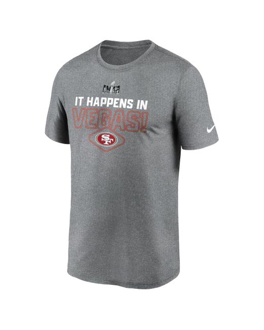 Nike Gray San Francisco 49ers Super Bowl Lviii Logo Lockup T-shirt for men