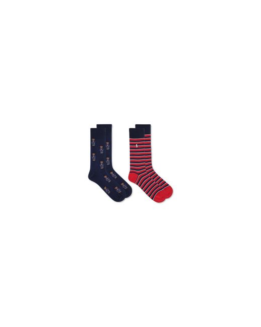 Polo Ralph Lauren Black Tossed Denim Bear Slack Socks for men