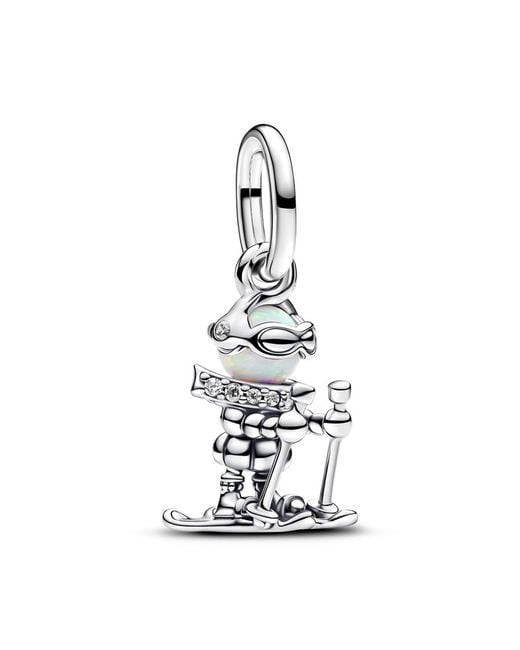 Pandora White Skier Dangle Charm