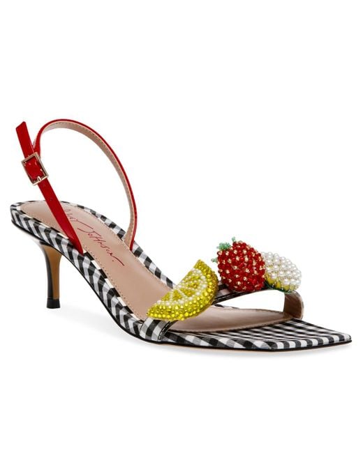 Betsey Johnson Pink Colson Fruit Kitten-heel Dress Sandals