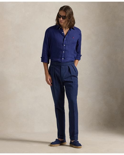 Polo Ralph Lauren Classic Fit Linen Shirt in Blue for Men | Lyst