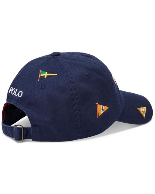 Polo Ralph Lauren Blue Nautical Embroidered Twill Ball Cap for men
