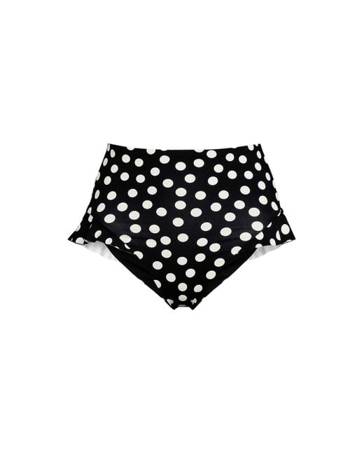 Lands' End Blue Plus Size Ruffle High Waisted High Leg Bikini Bottoms