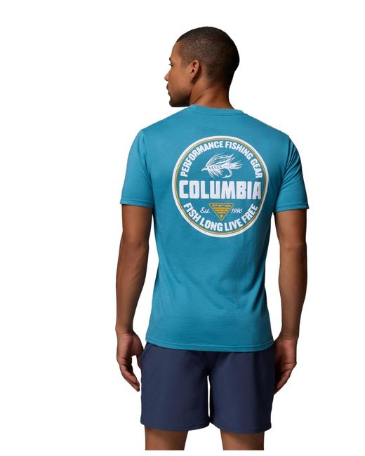 Columbia Blue Yuri Graphic T-shirt for men
