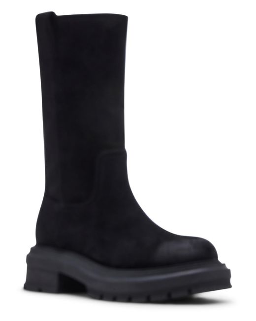 Madden Girl Black Roost Slouchy Mid-shaft Engineer Boots