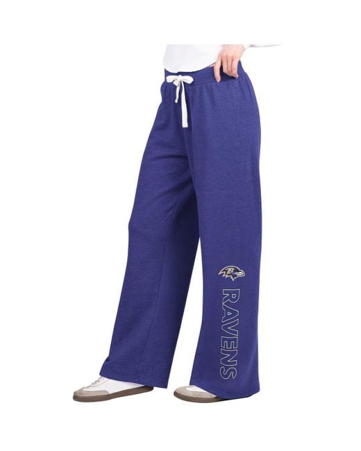 G-III 4Her by Carl Banks Blue Baltimore Ravens Field Wide Leg Sweatpants