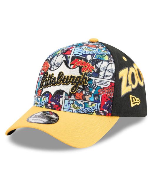 KTZ Multicolor Black/gold Pittsburgh Pirates 2025 Mlb Diamond Hero Edition A-frame 9forty Adjustable Hat for men
