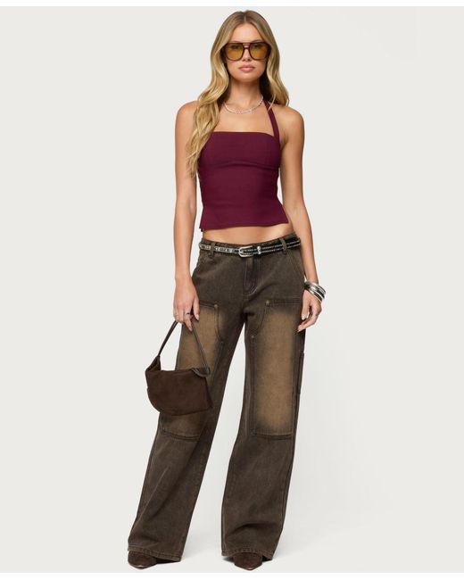 Edikted Purple Dara Halter Top
