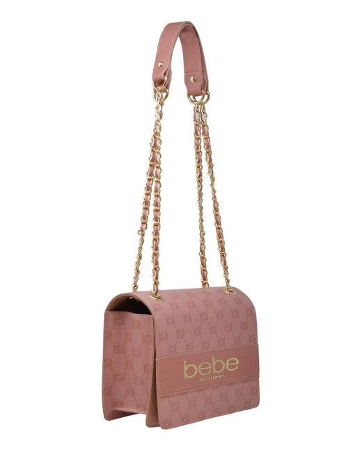 Bebe Red Serena Monogram Shoulder Bag