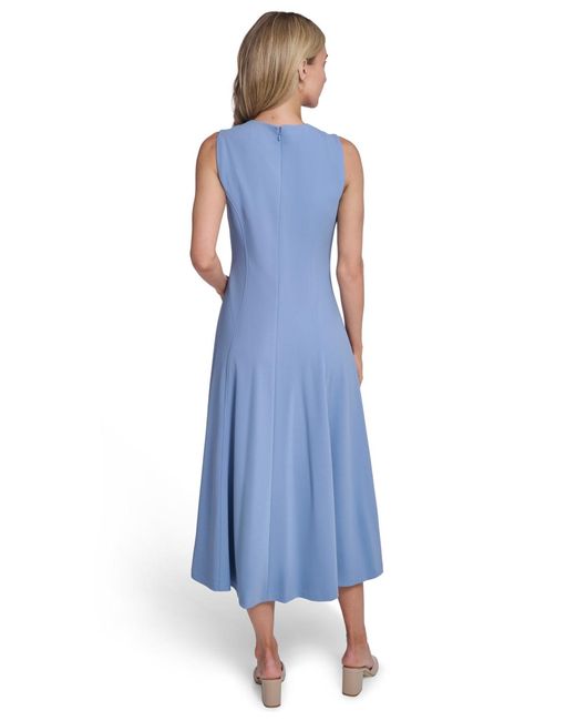 open lace back dress Calvin Klein Women's Sleeveless A-line Belted Midi Dress, Meadow, 12 at  Amazon Women's Clothing store main image 0