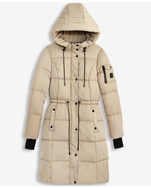 Steve Madden Blue Hooded Puffer Utility Coat