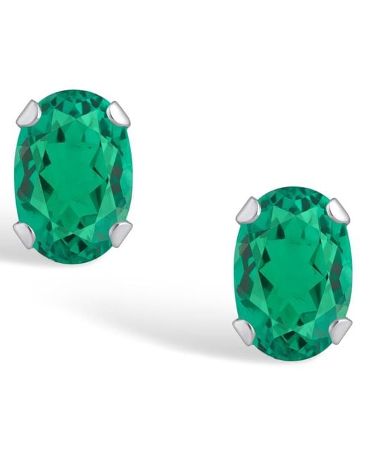 Macy's Green Gemstone Stud Earrings