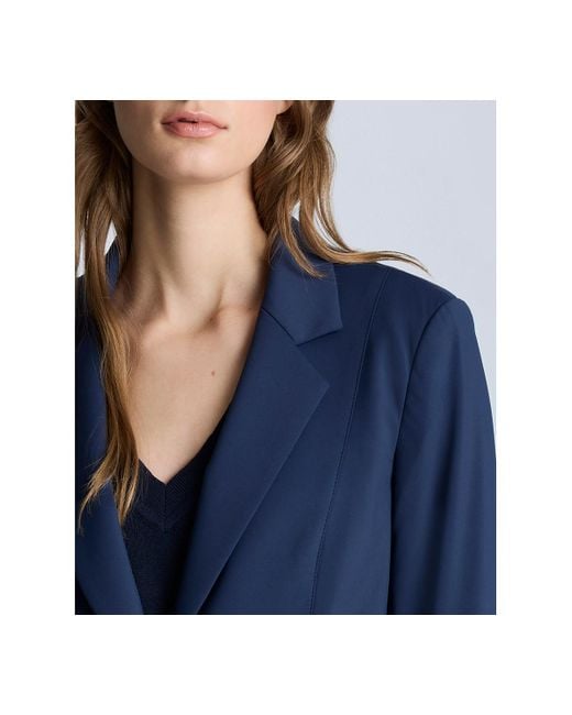 Kenneth Cole Blue Athletic Stretch One-button Blazer