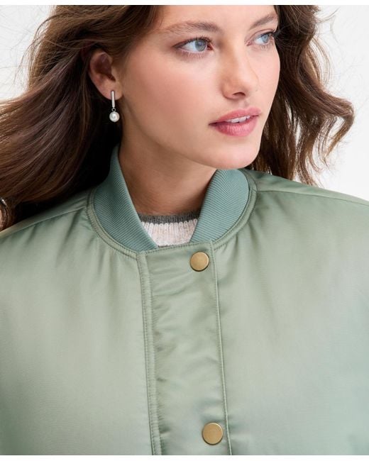 On 34th Green Oversized Bomber Jacket