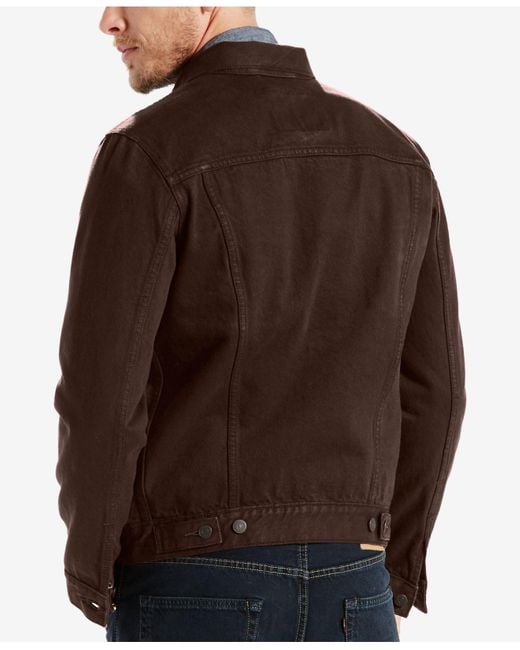 Levi's Cotton Spire Trucker Jacket in Black Coffee (Brown) for Men | Lyst