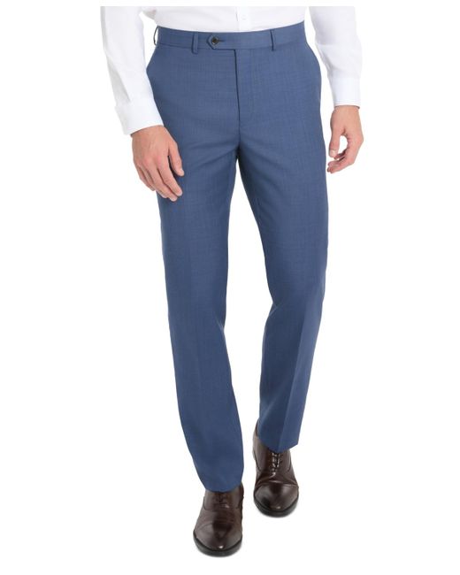 Lauren by Ralph Lauren Blue Slim-fit Sharkskin Wool-blend Stretch Suit Pants for men