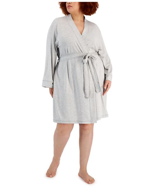 Charter Club Synthetic Plus Size French Terry Wrap Robe, Created For ...