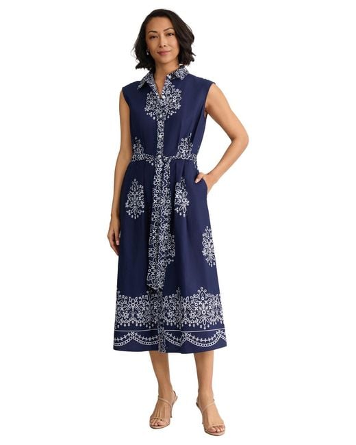 jones new york blue dress Jones New York Flutter Sleeve Tiered Midi Dress