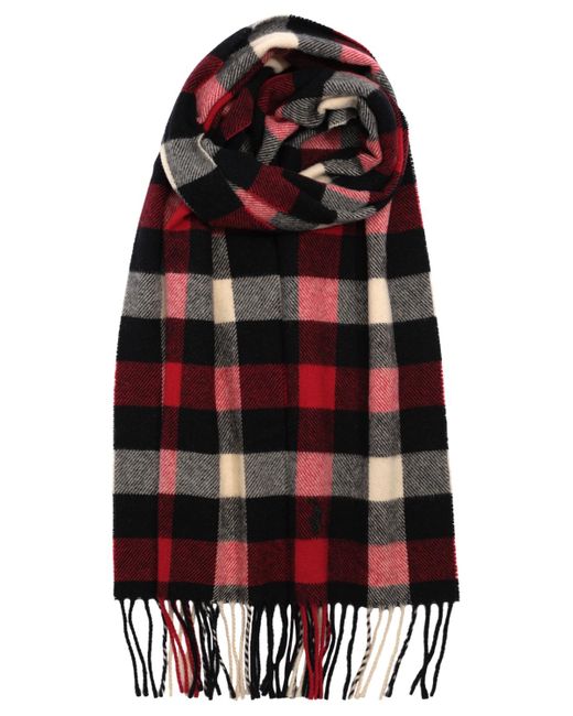 Polo Ralph Lauren Red Woolen Plaid Scarf for men