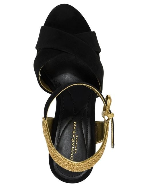 Donna Karan Black Stefania Platform Sandals