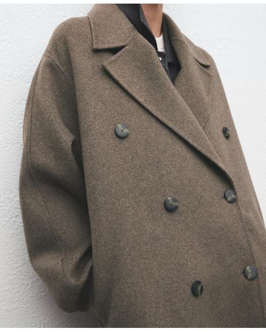 Mango Natural Handmade Oversized Wool Coat