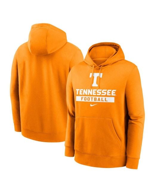 Nike Orange Tennessee Volunteers Football Stack Club Fleece Pullover Hoodie for men