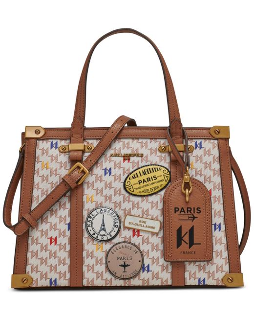 KARL LAGERFELD Marselle Satchel in Brown | Lyst