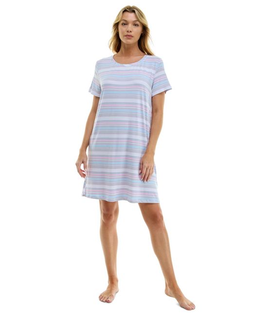 Roudelain Blue Printed Short-sleeve Sleepshirt