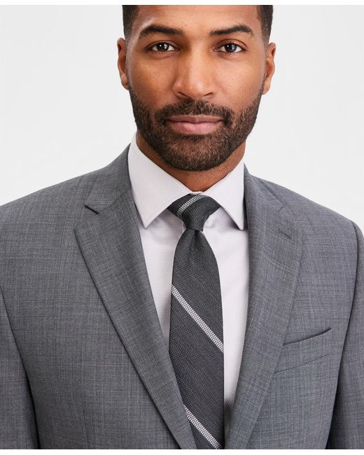 Michael Kors Blue Classic-fit Wool-blend Stretch Solid Suit Jacket for men