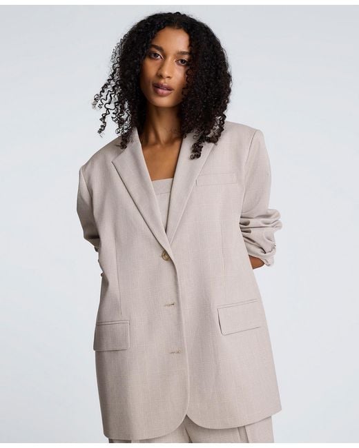 Kenneth Cole Gray 3-button Plaid Jacket