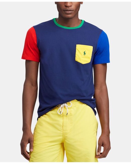 Polo Ralph Lauren Big & Tall Color Block Short-sleeve Tee in Blue for Men |  Lyst