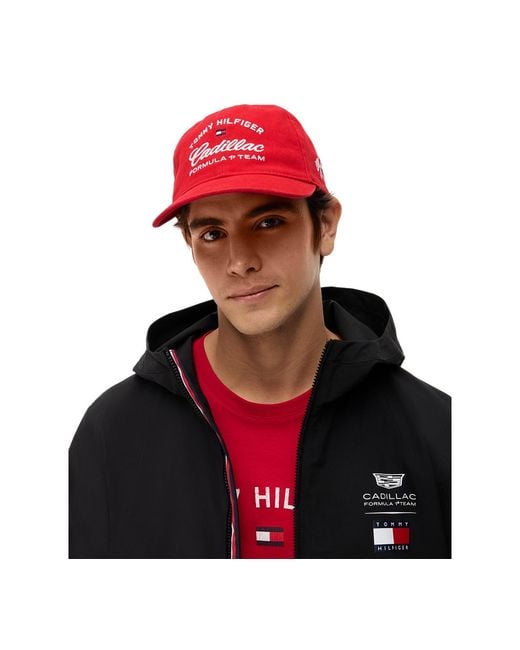 Tommy Hilfiger Red Script Logo Baseball Cap for men