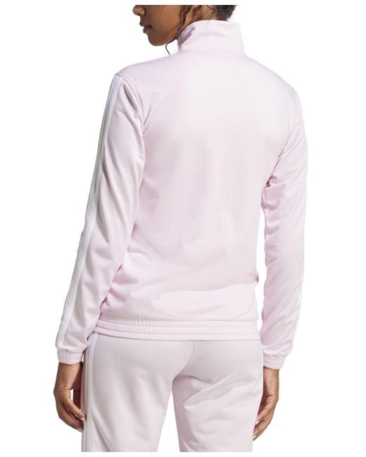 Adidas Pink Tricot 3-stripes Track Jacket