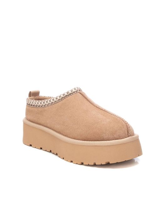Xti Natural Suede Slippers By