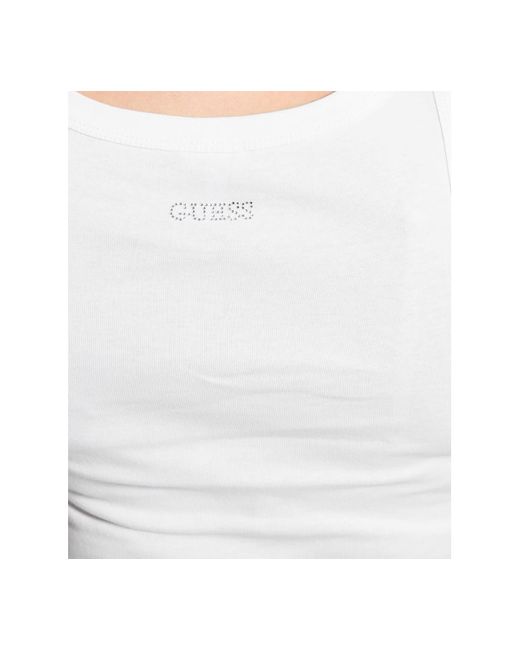 Guess Blue Alexia Sequin Cotton Sleeveless Top