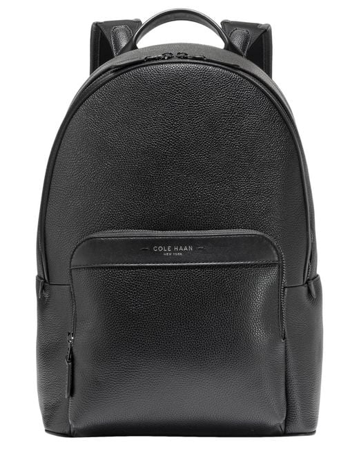 Cole Haan Damon Leather Backpack in Black for Men | Lyst