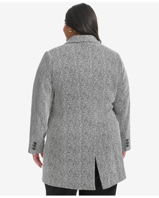 DKNY Gray Plus Size Double D Topper Blazer