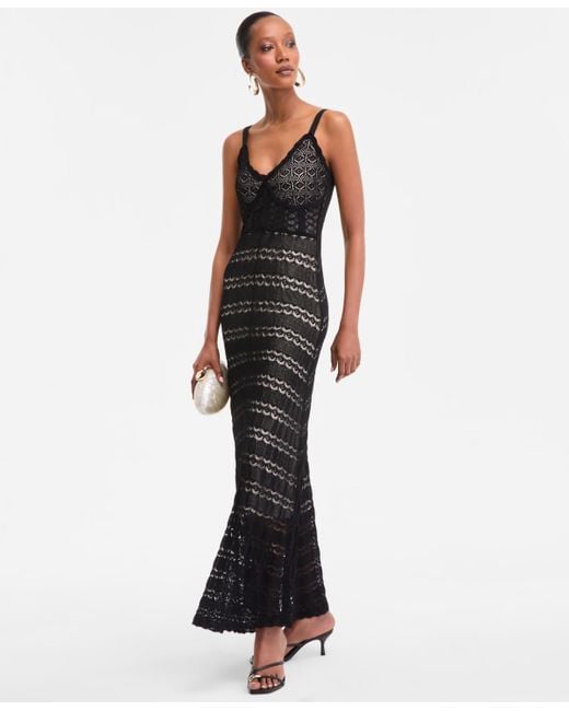 navy blue polka dot maxi dress Miss Circle Women's Juliette Polka Dot Chiffon Maxi Dress
