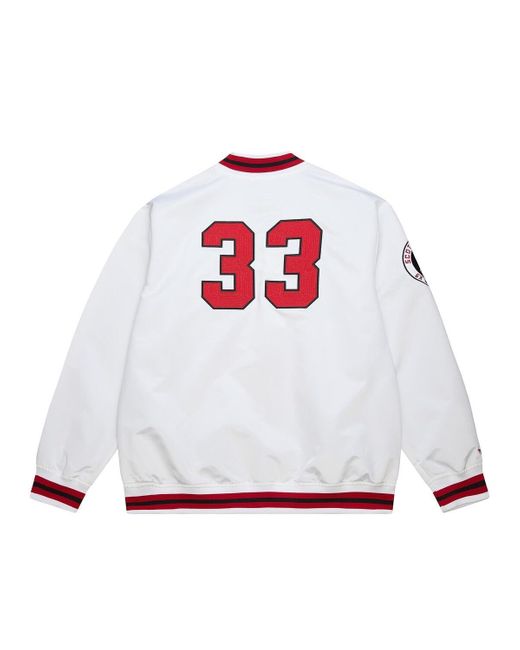 Mitchell & Ness White Scottie Pippen Chicago Bulls Nba Legends Full-snap Satin Jacket for men