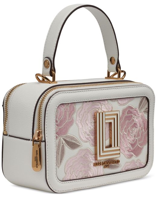 Karl Lagerfeld Pink Simone Embroidered Camera Crossbody