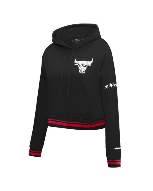 Pro Standard Black Chicago Bulls 2023/24 City Edition Cropped Pullover Hoodie
