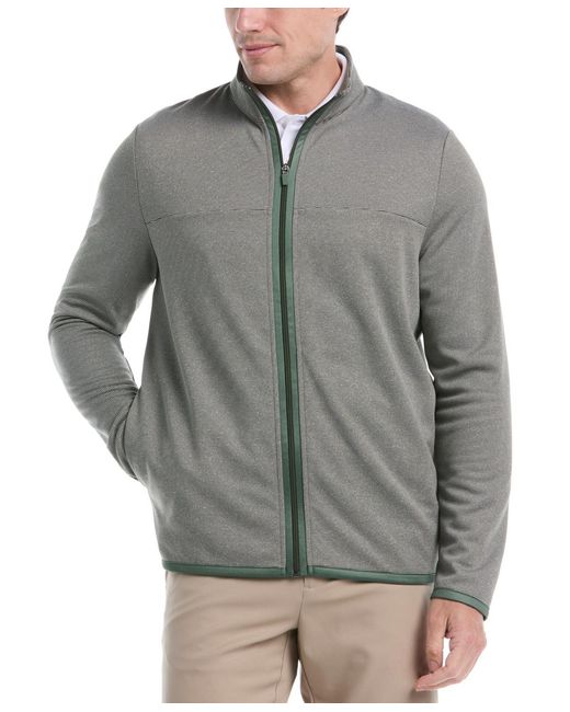 PGA TOUR Gray Horizontal Fleece Full-zip Sweatshirt for men