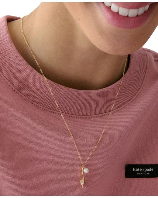 Kate Spade Metallic Cubic Zirconia And Imitation Pearl Life Of The Party Necklace