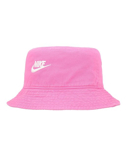 Nike Pink And Distressed Apex Futura Washed Bucket Hat